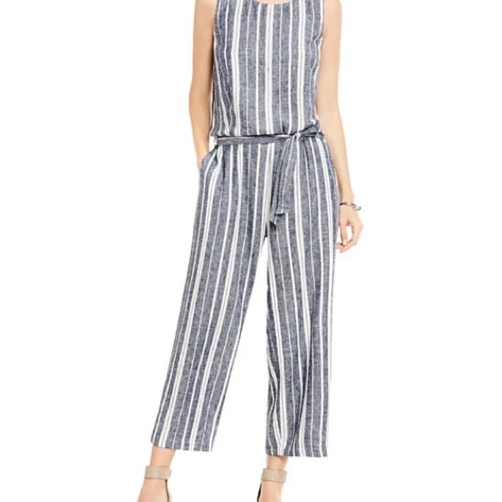 Vince Camuto size XL jumpsuit chambray stripe